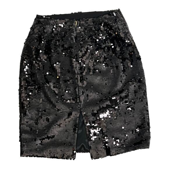 Express Design Studio Sequin Pencil Mini Skirt Black 4 Club Party Disco Festival - Picture 5 of 7